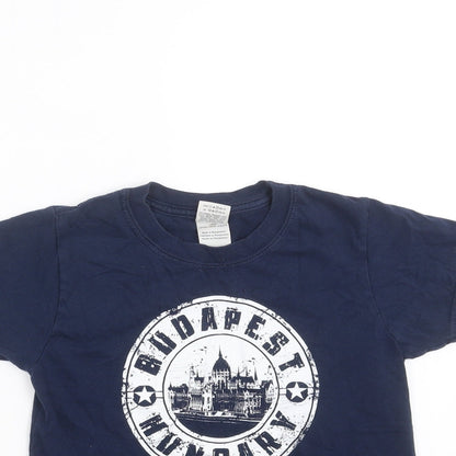 Gildan Boys Blue   Basic T-Shirt Size 5-6 Years  - budapest hungary