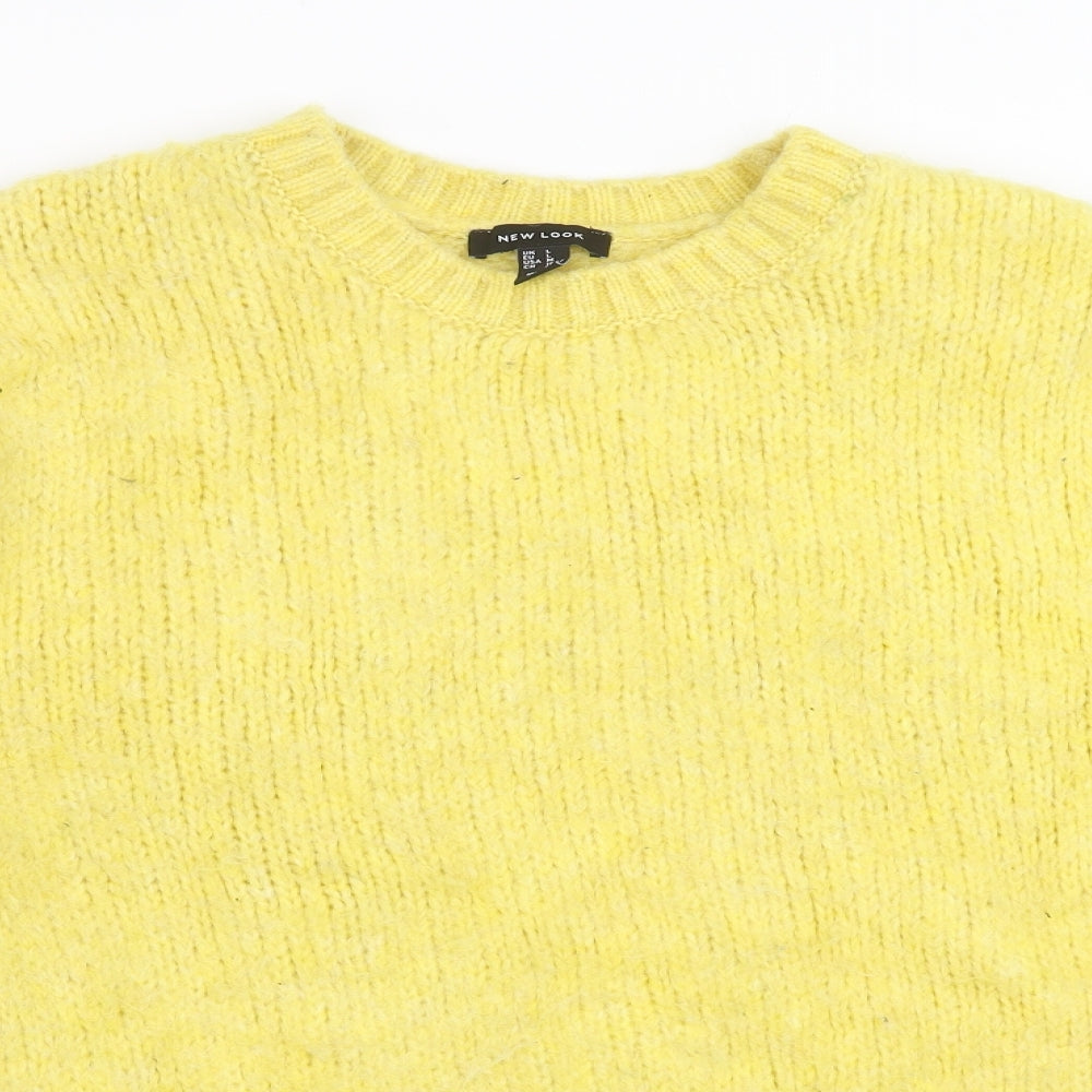 Womens UK Size L New Look Yellow Pullover Jumper