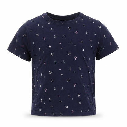 Primark Girls Blue Geometric  Basic T-Shirt Size 6-7 Years