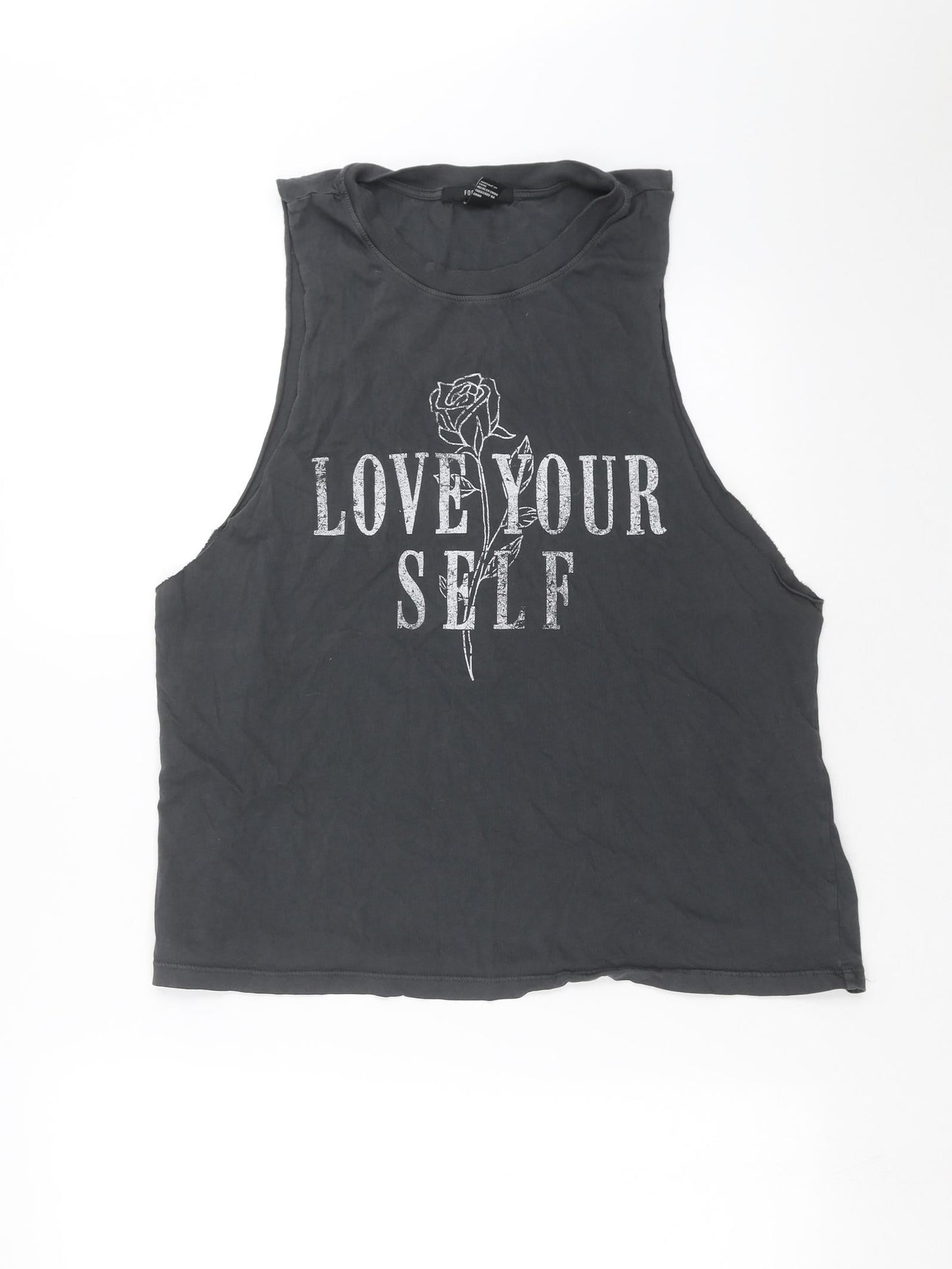 FOREVER 21 Womens Grey   Basic T-Shirt Size L  - Love Yourself