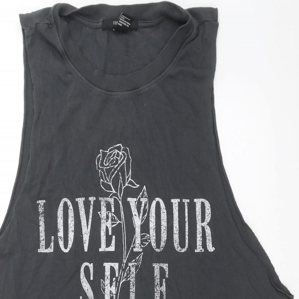 FOREVER 21 Womens Grey   Basic T-Shirt Size L  - Love Yourself