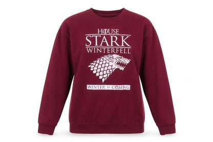 Front view of Awdis women’s purple pullover sweatshirt, size M, - game of thrones