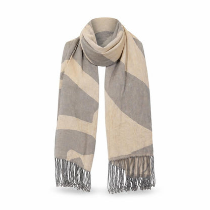Preworn Womens Beige Geometric   Shawl/Wrap