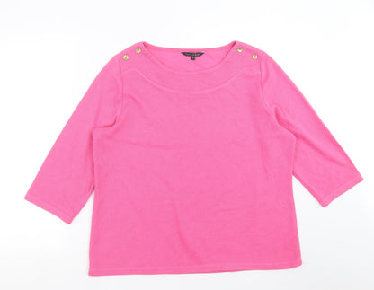 Womens UK Size 18 Love Leisure Pink Pullover Jumper