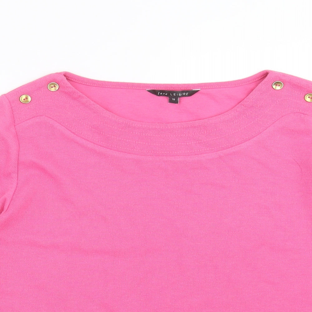Womens UK Size 18 Love Leisure Pink Pullover Jumper