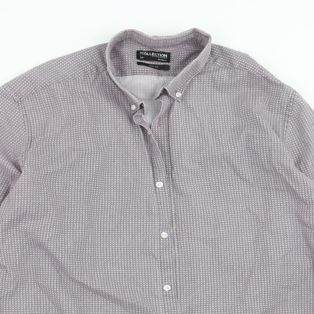 Mens UK Collar Size 16 Debenhams Smart Purple  Dress Shirt