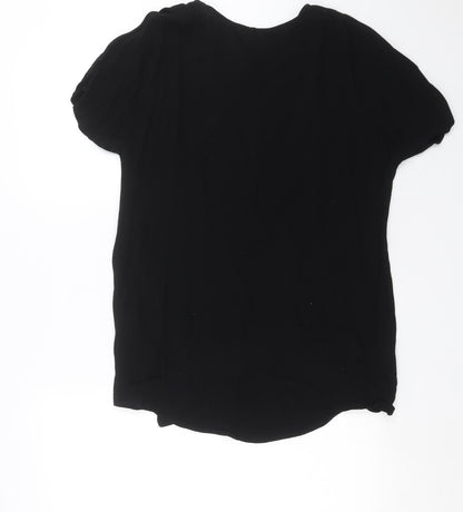 Womens UK Size 6 River Island Black Basic Blouse