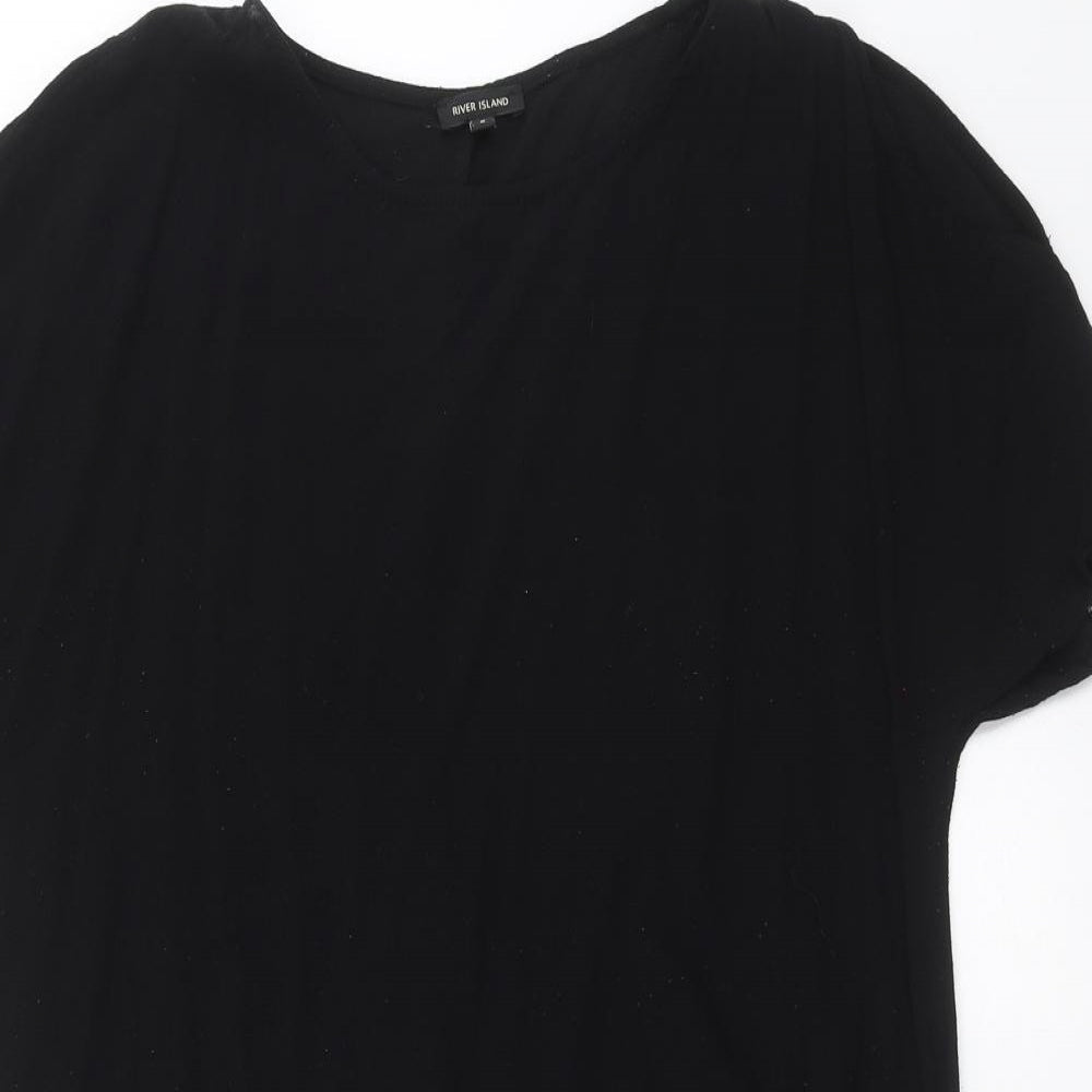 Womens UK Size 6 River Island Black Basic Blouse