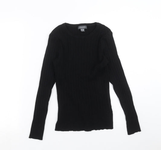 Primark Womens Black Striped Knit Pullover Jumper Size L