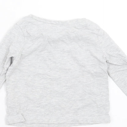 George Baby Grey   Basic T-Shirt Size 12-18 Months  - zooming off to sleep
