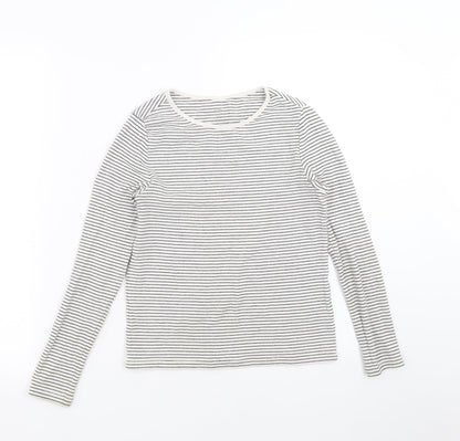 H&M Girls White Striped  Basic T-Shirt Size 10-11 Years