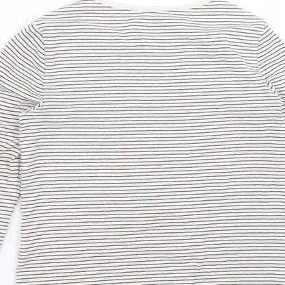 H&M Girls White Striped  Basic T-Shirt Size 10-11 Years