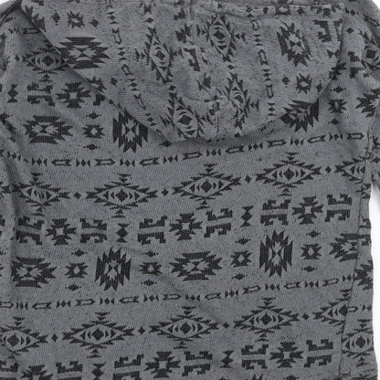 Hollister Womens Grey Geometric Knit Pullover Hoodie Size XS