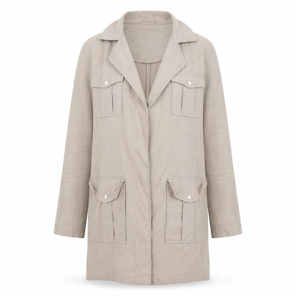 Womens UK Size 10 New Look Beige Overcoat