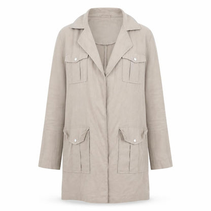 Womens UK Size 10 New Look Beige Overcoat