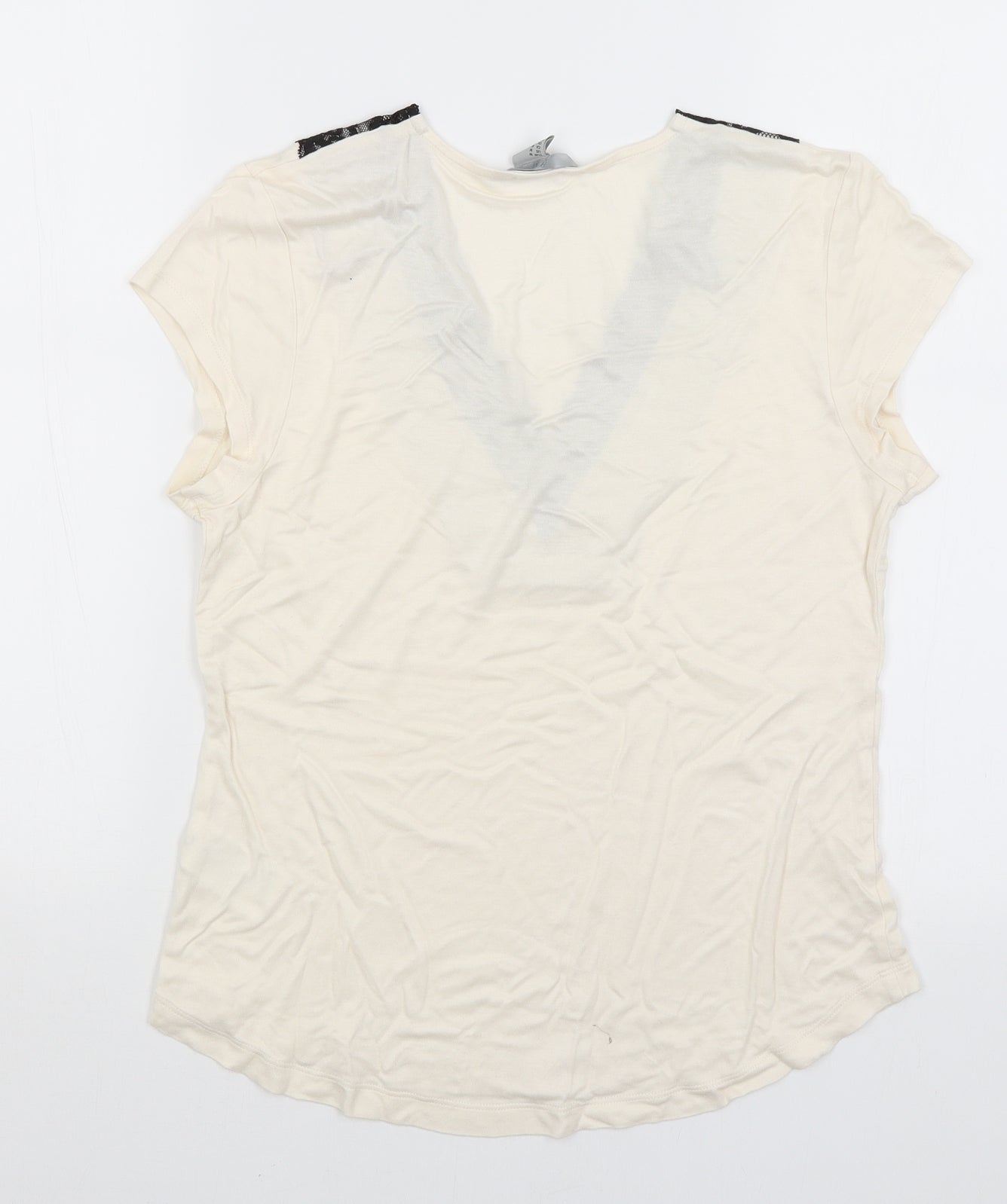 Womens UK Size M H&M Ivory Basic T-Shirt
