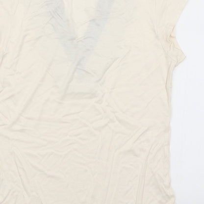 Womens UK Size M H&M Ivory Basic T-Shirt