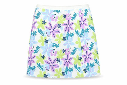 La vie Womens White Floral  A-Line Skirt Size 14