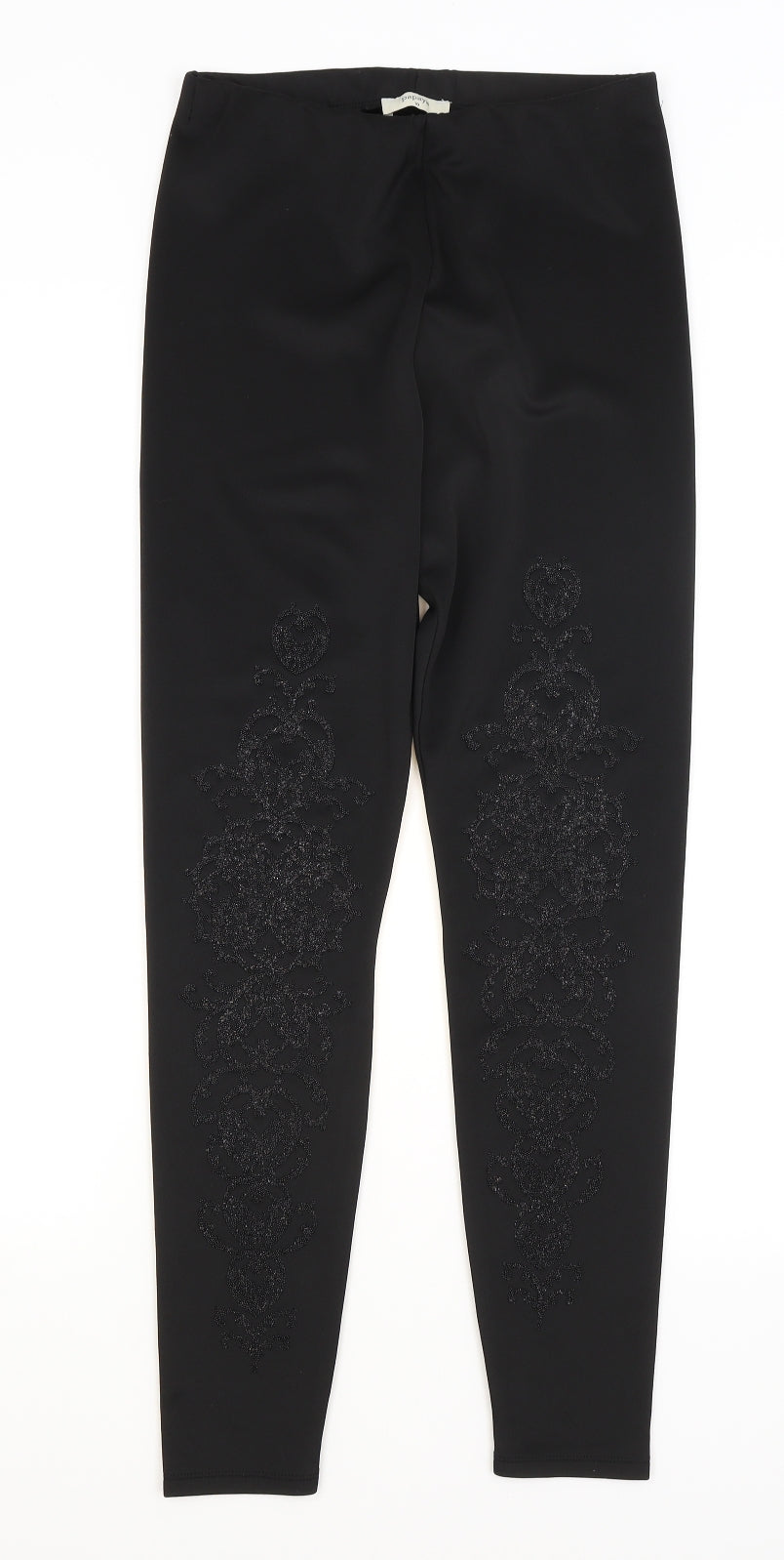 Womens UK Size 10 Papaya Regular Fit  Black Trousers