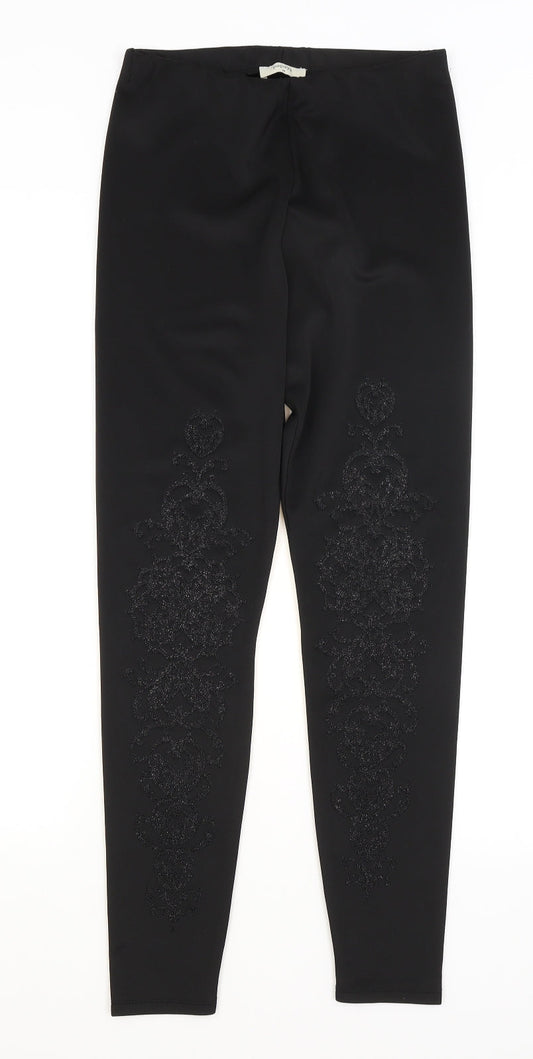 Womens UK Size 10 Papaya Regular Fit  Black Trousers