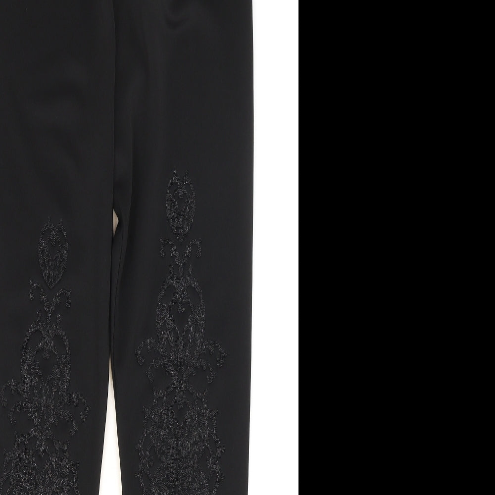Womens UK Size 10 Papaya Regular Fit  Black Trousers