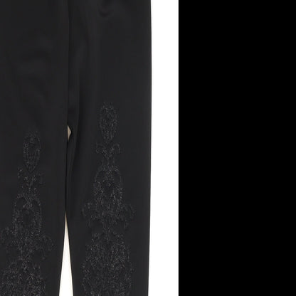Womens UK Size 10 Papaya Regular Fit  Black Trousers