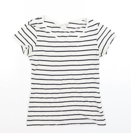 Womens UK Size XS H&M White Basic T-Shirt