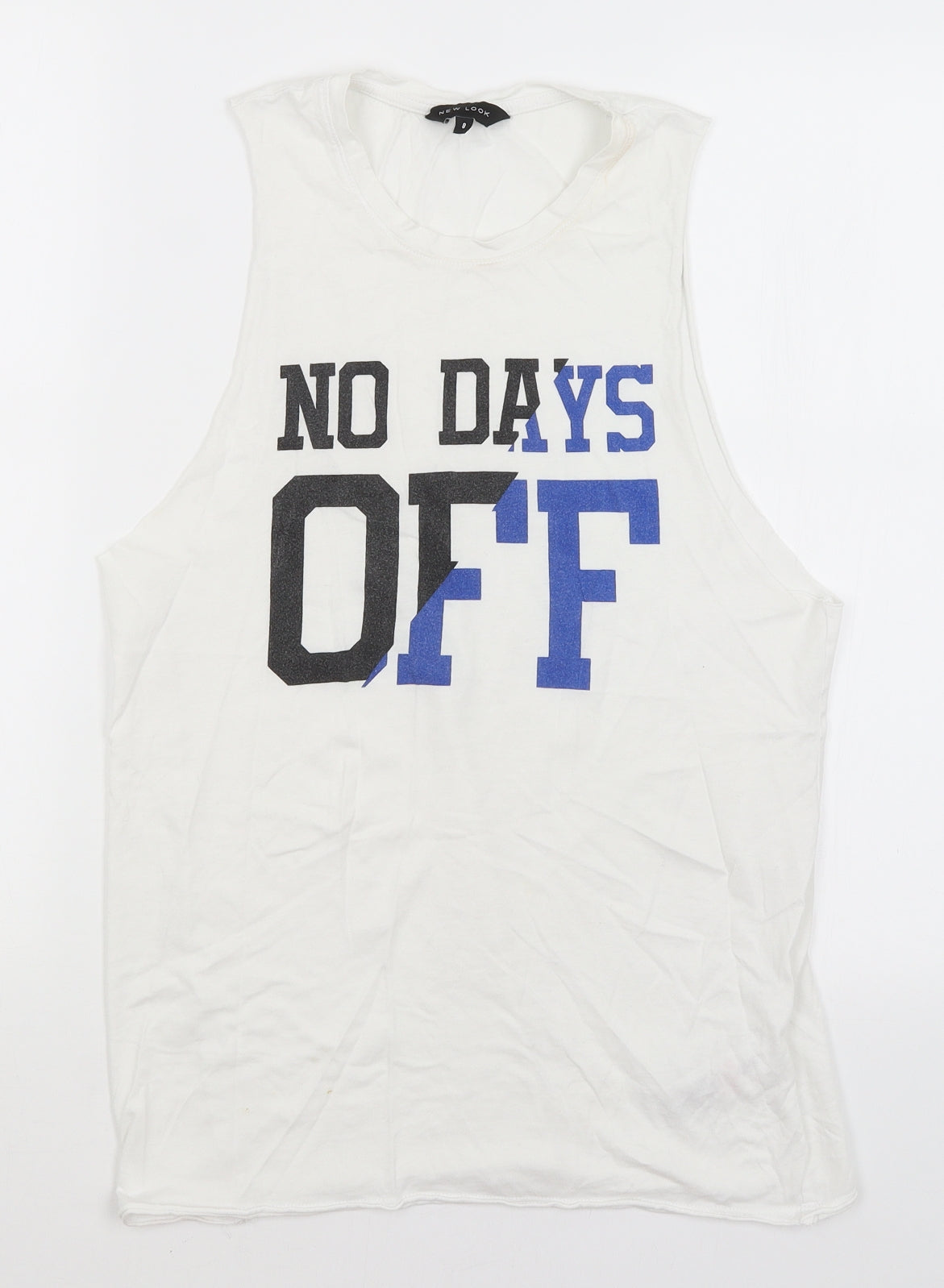 Womens UK Size 8 New Look White Basic Tank