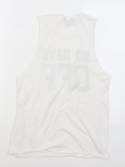 Womens UK Size 8 New Look White Basic Tank