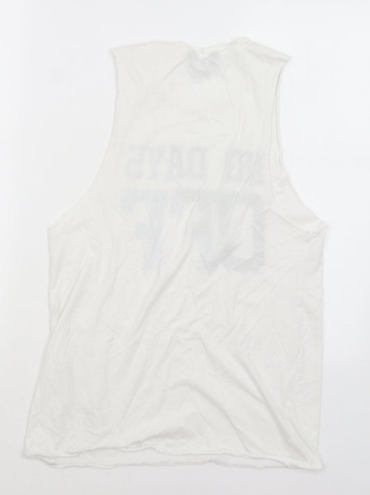 Womens UK Size 8 New Look White Basic Tank