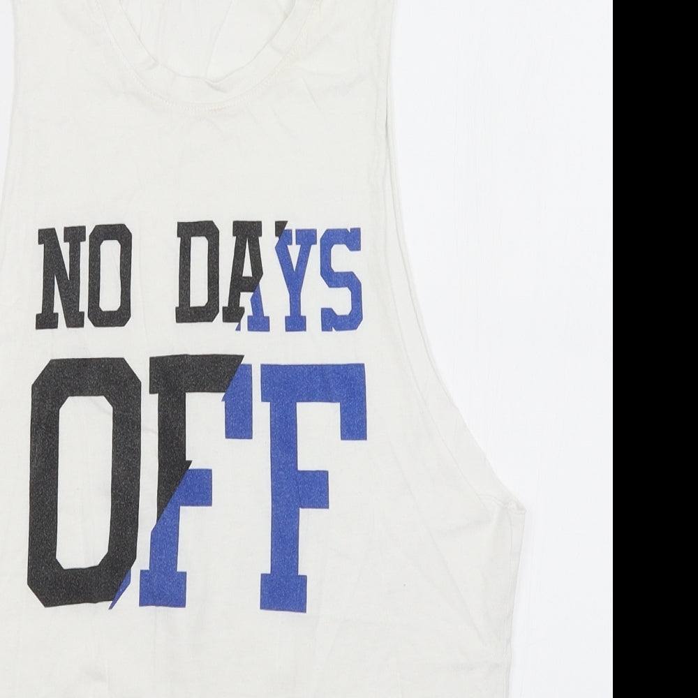 Womens UK Size 8 New Look White Basic Tank