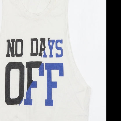 Womens UK Size 8 New Look White Basic Tank