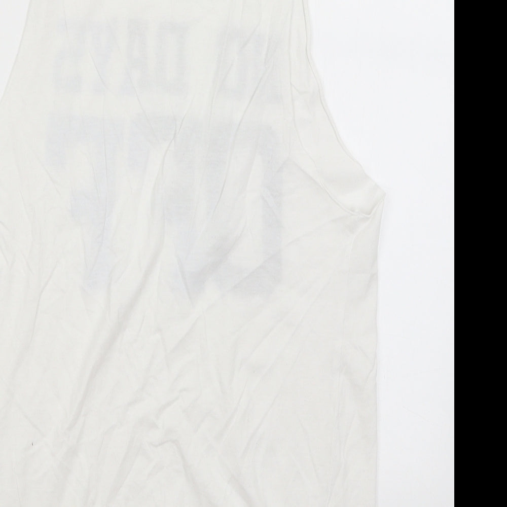Womens UK Size 8 New Look White Basic Tank