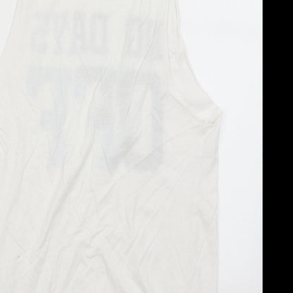 Womens UK Size 8 New Look White Basic Tank