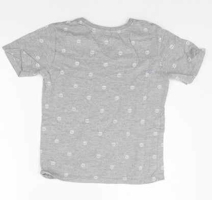 Primark Boys Grey Geometric  Basic T-Shirt Size 9-10 Years