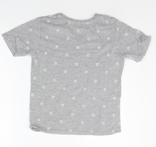 Primark Boys Grey Geometric  Basic T-Shirt Size 9-10 Years
