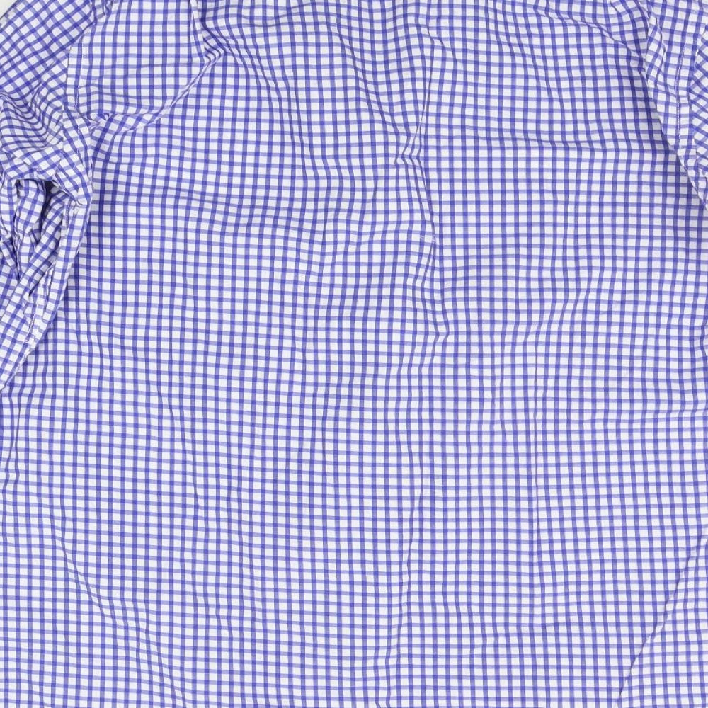 Mens UK Size 16.5 Carducci Blue  Button-Up Long Sleeve Casual Shirt