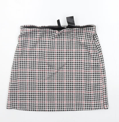 Divided Womens Black Check  A-Line Skirt Size M