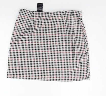 Divided Womens Black Check  A-Line Skirt Size M