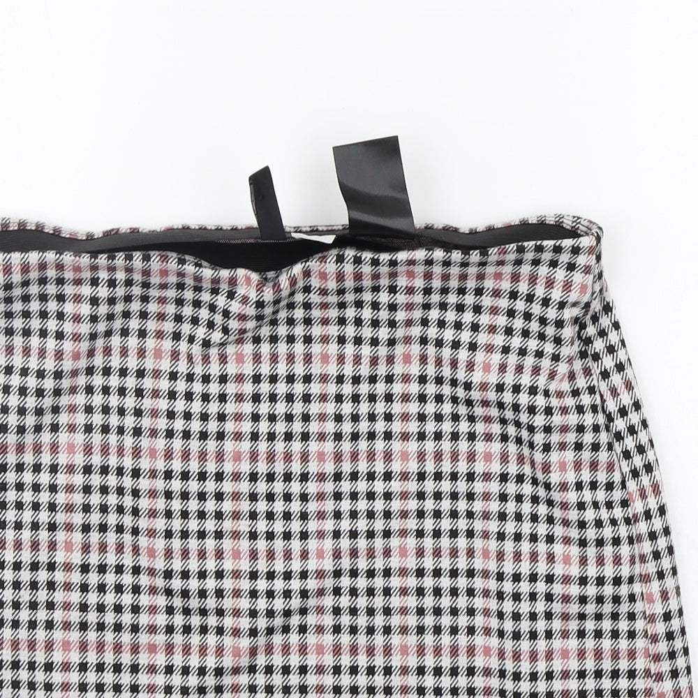 Divided Womens Black Check  A-Line Skirt Size M