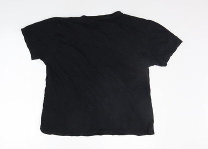 Womens UK Size L Peacocks Black Basic T-Shirt