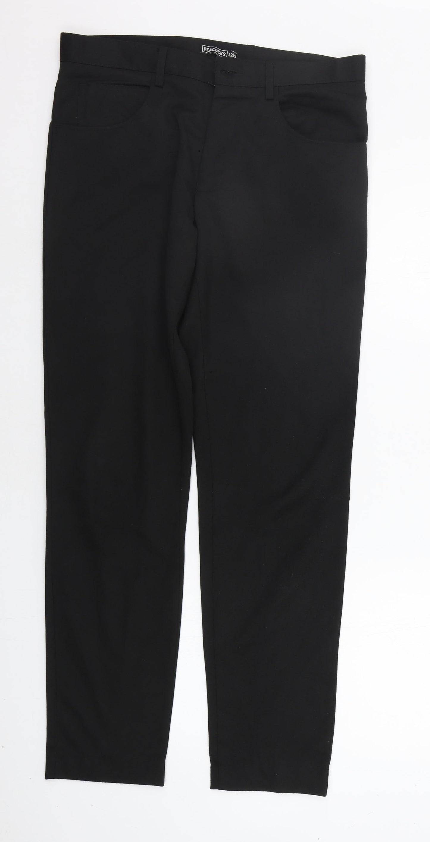 Womens UK Size 32 in Peacocks Regular Fit  Black Trousers