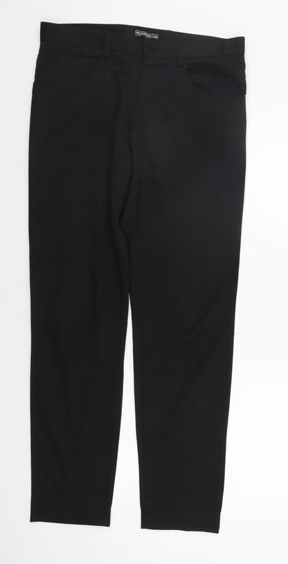 Womens UK Size 32 in Peacocks Regular Fit  Black Trousers