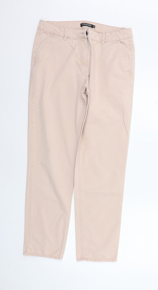 Womens UK Size 10 Debenhams Regular Fit  Beige Trousers