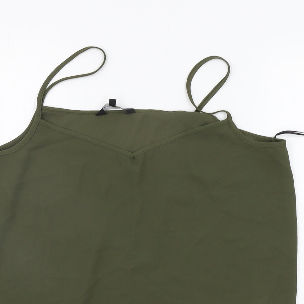 Womens UK Size 14 New Look Green Basic Tank