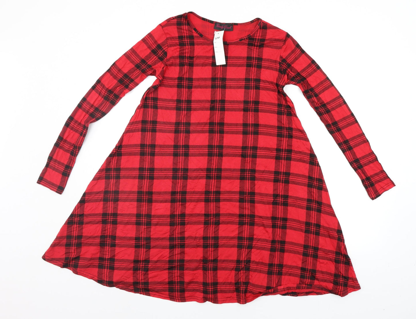 candy brush Womens Red Check  A-Line  Size M
