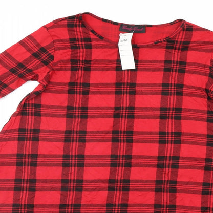 candy brush Womens Red Check  A-Line  Size M
