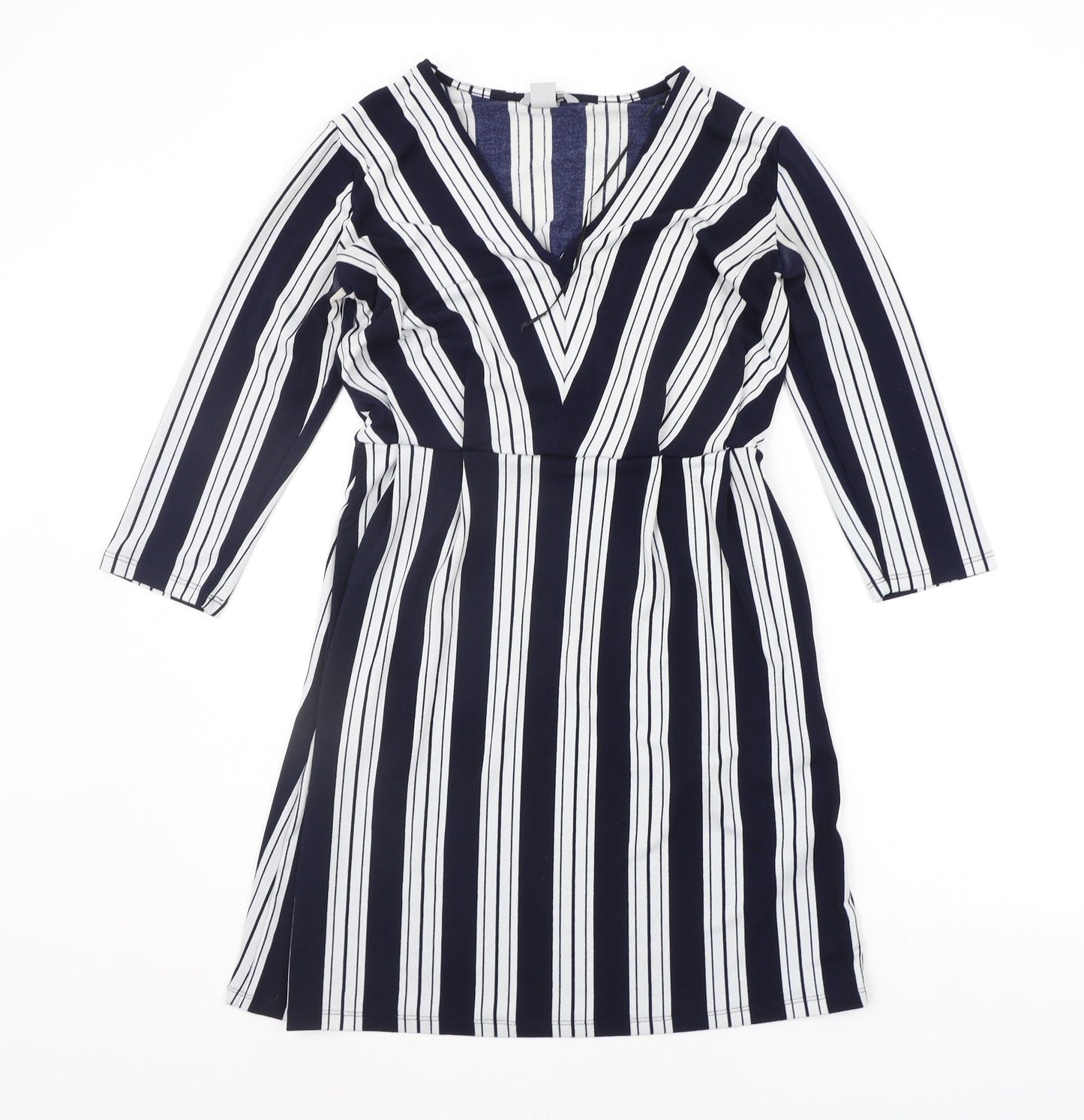 H&M Womens Blue Striped  A-Line  Size XS