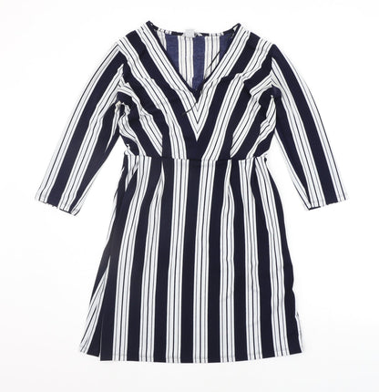H&M Womens Blue Striped  A-Line  Size XS