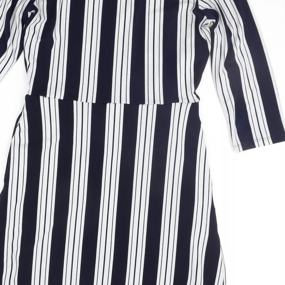 H&M Womens Blue Striped  A-Line  Size XS